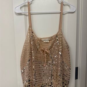 Anthropologie Mesh Sequin Camisole